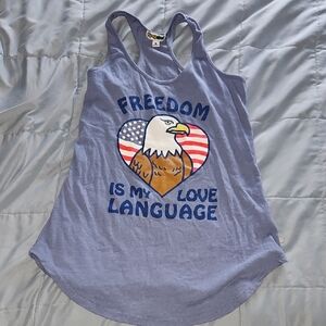 Blue Freedom Graphic Tank Top